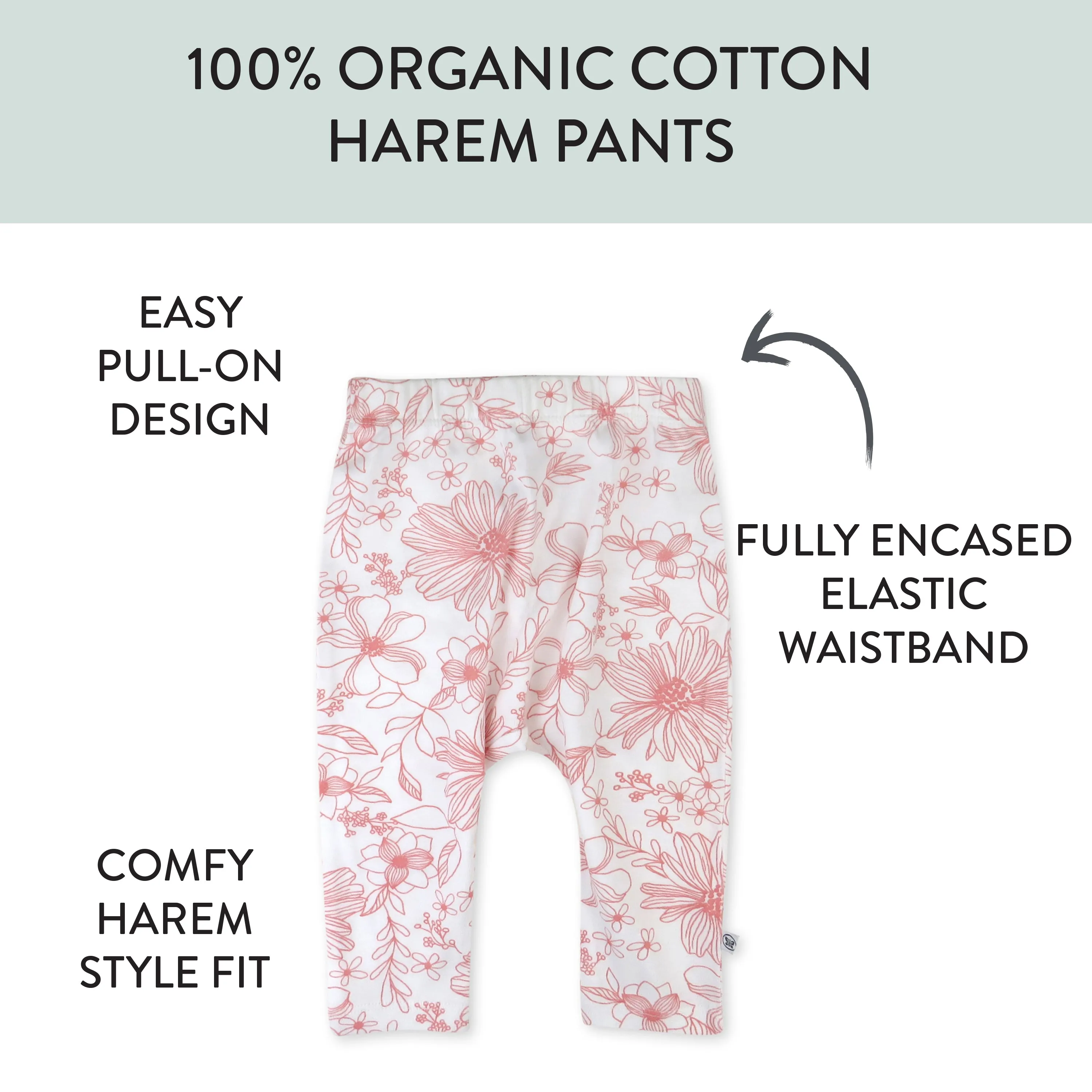 2-Pack Organic Cotton Harem Pants