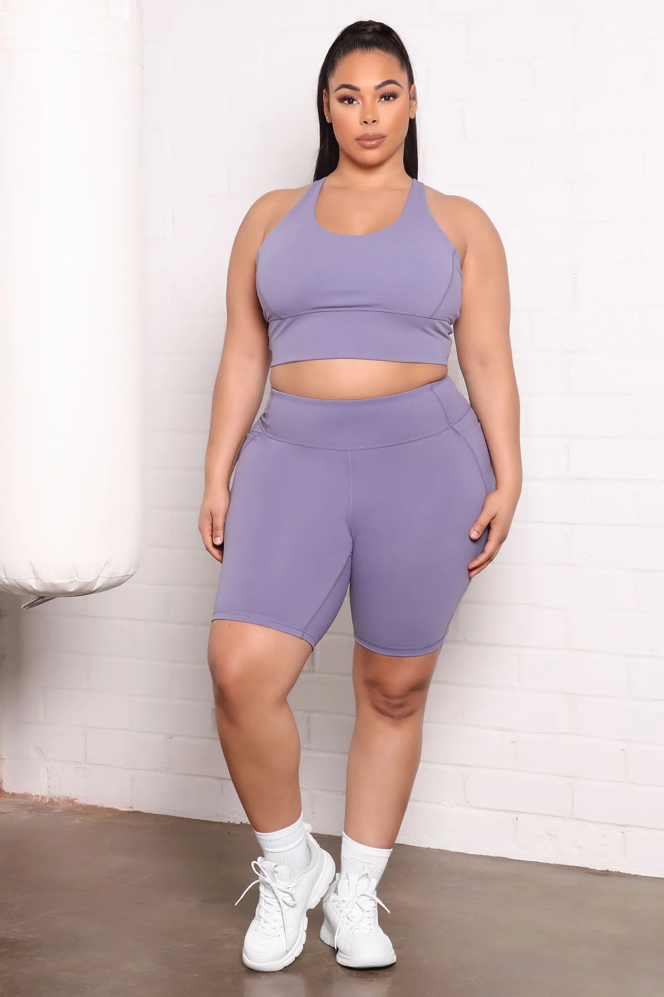 At Ease Active Biker Short In Power Flex - Lilac