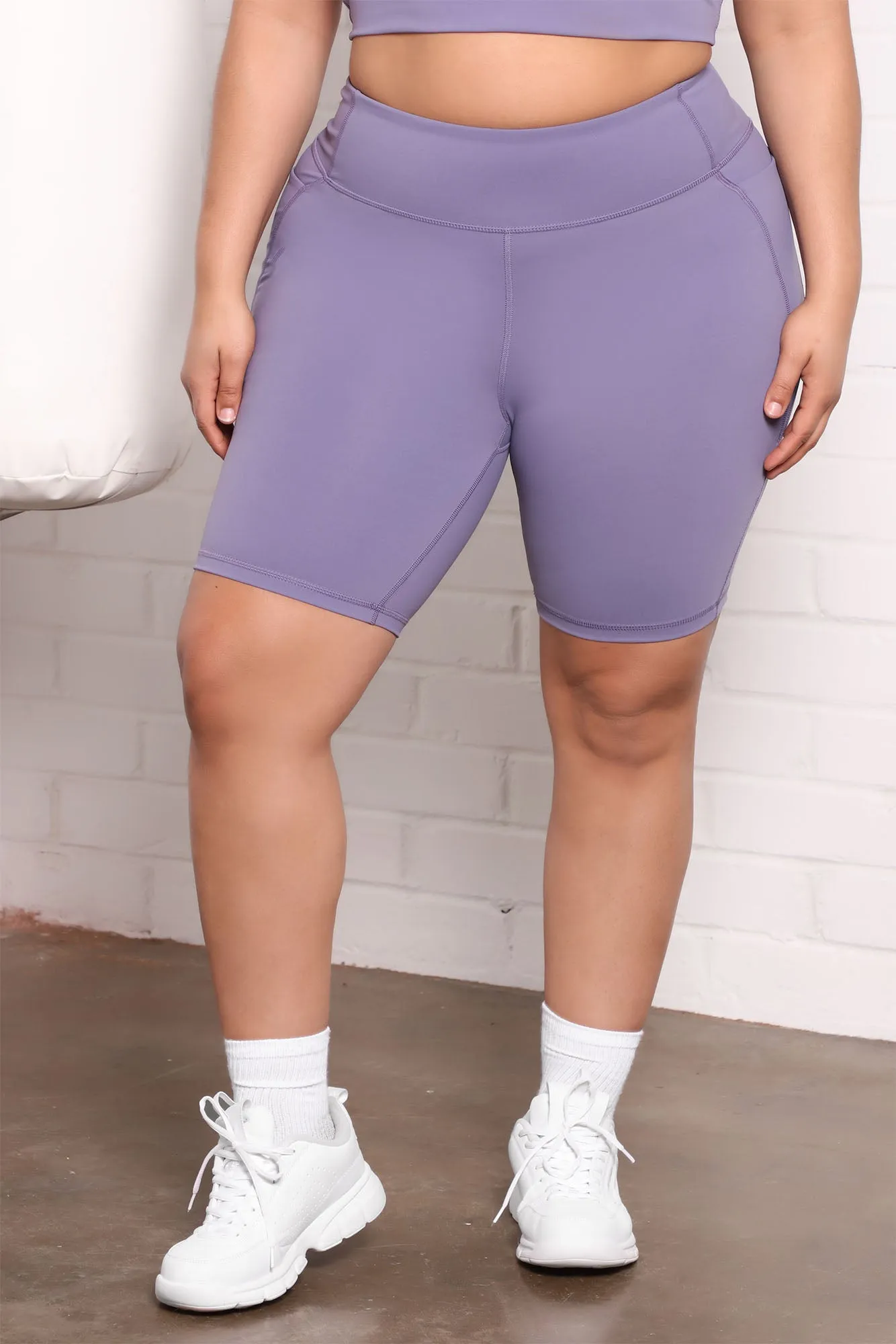 At Ease Active Biker Short In Power Flex - Lilac