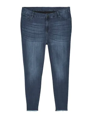 Auburn Skinny Jean with Fray Hem | Medium Wash