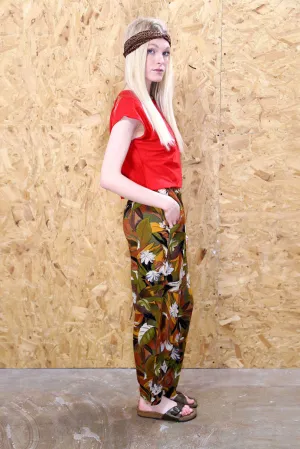 Bohemian Floral Leaf Print Harem Pants