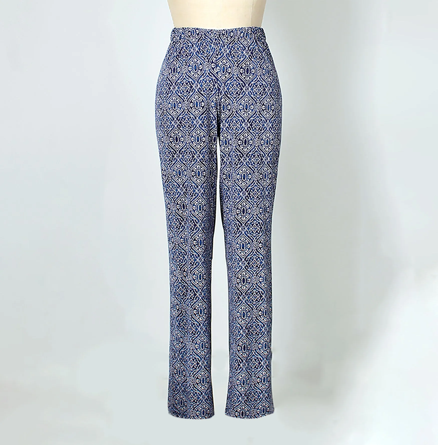 Bohemian Print Seamless Back Elastic Waist Pant