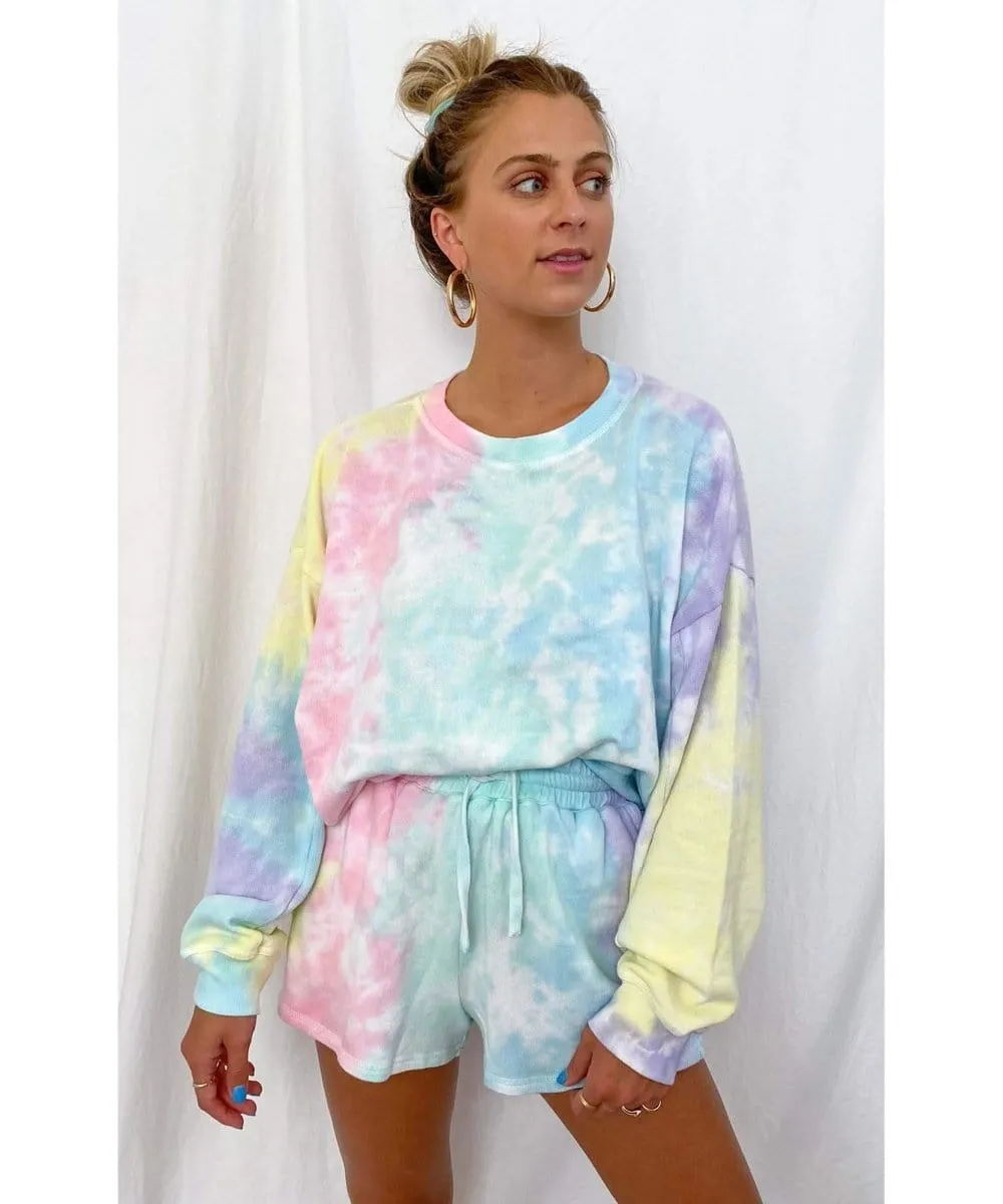 Boyfriend Sweatshirt Rainbow Tie Dye