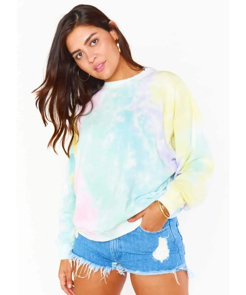 Boyfriend Sweatshirt Rainbow Tie Dye