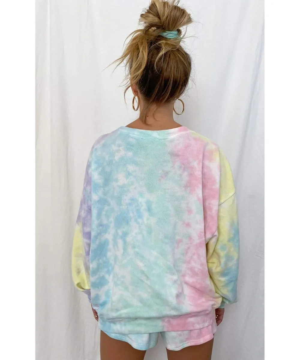 Boyfriend Sweatshirt Rainbow Tie Dye