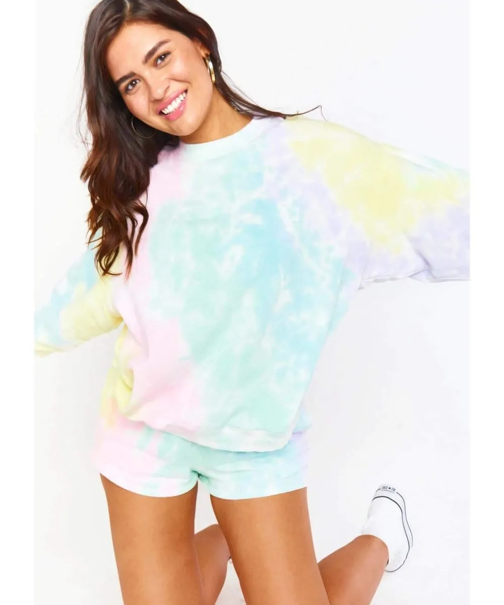 Boyfriend Sweatshirt Rainbow Tie Dye