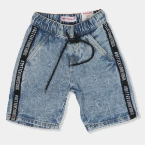 Boys Short Denim Better Together Tape - Acid Wash