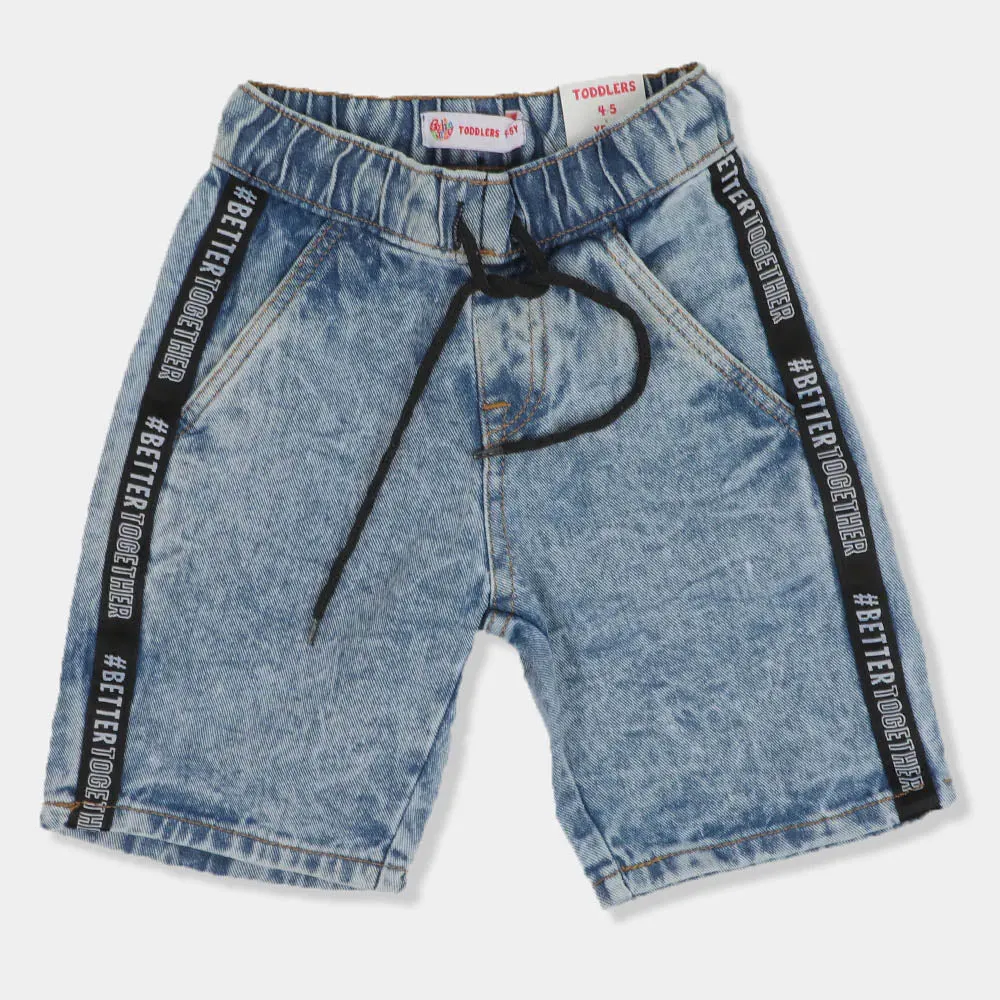 Boys Short Denim Better Together Tape - Acid Wash