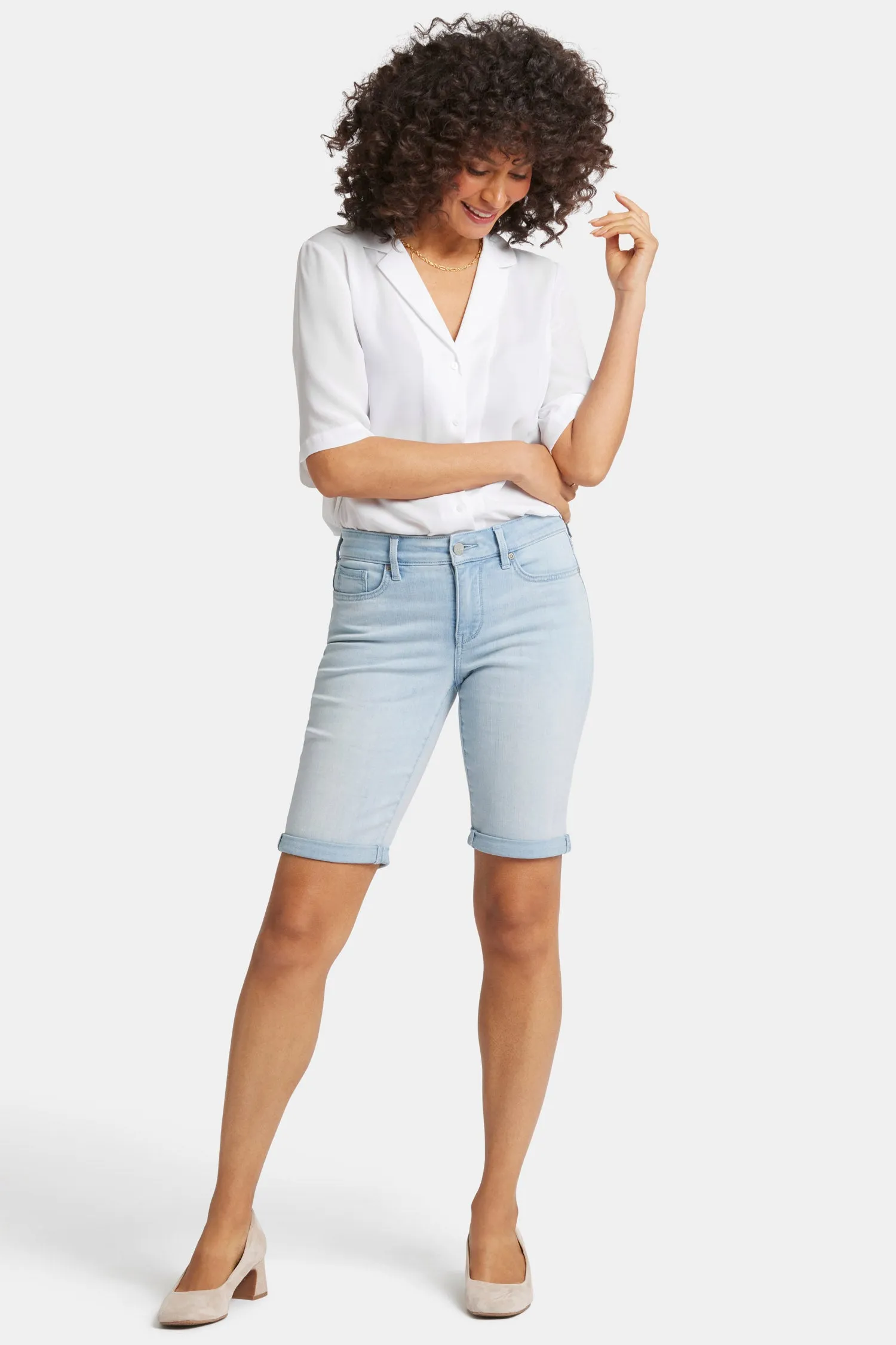 Briella 11 Inch Denim Shorts - Icy Lagoon