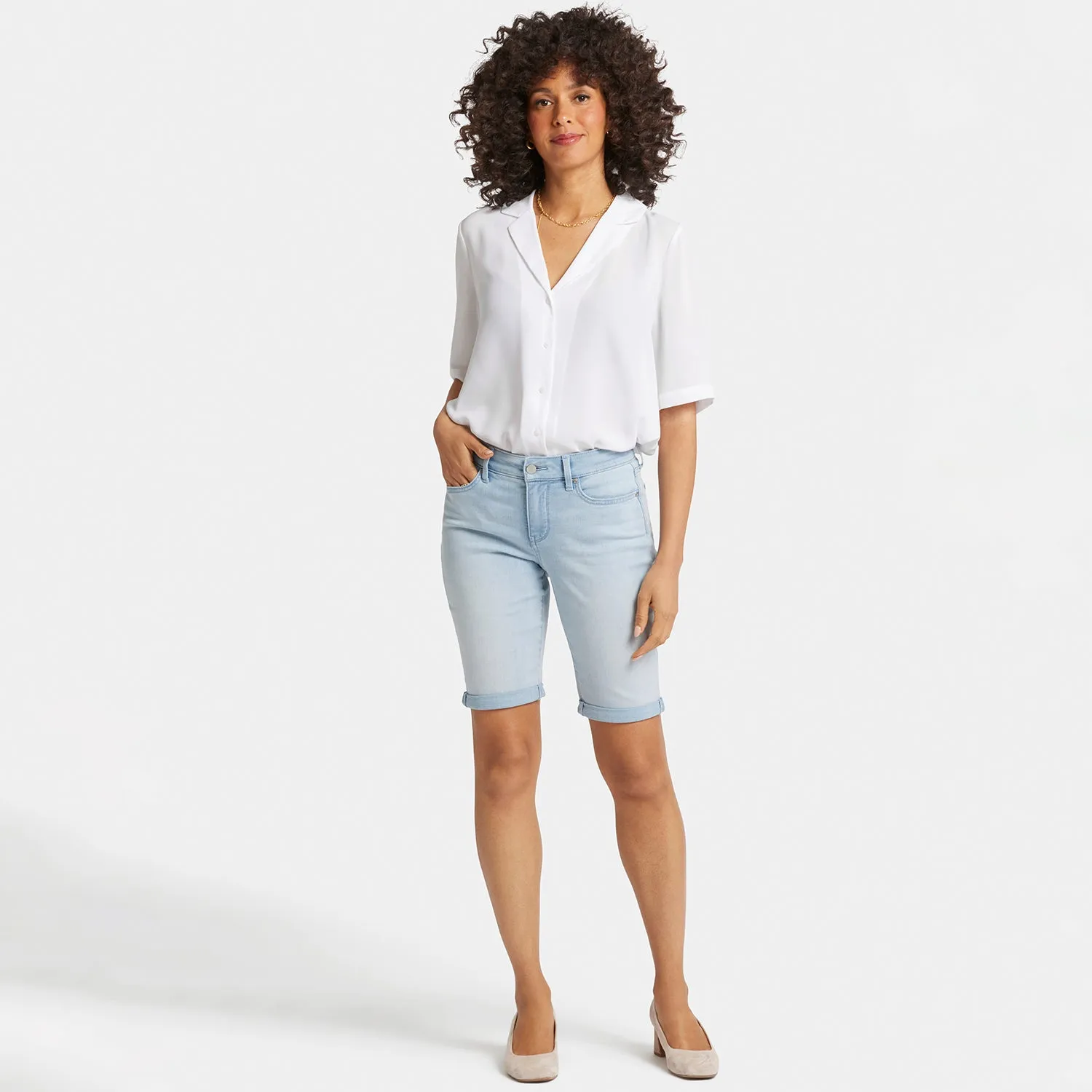 Briella 11 Inch Denim Shorts - Icy Lagoon