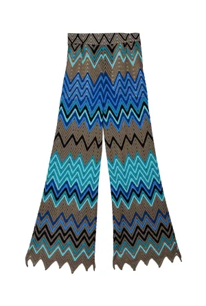 Buru x Kelly Golightly Poolside Flat Front Trousers  - Flame Stitch