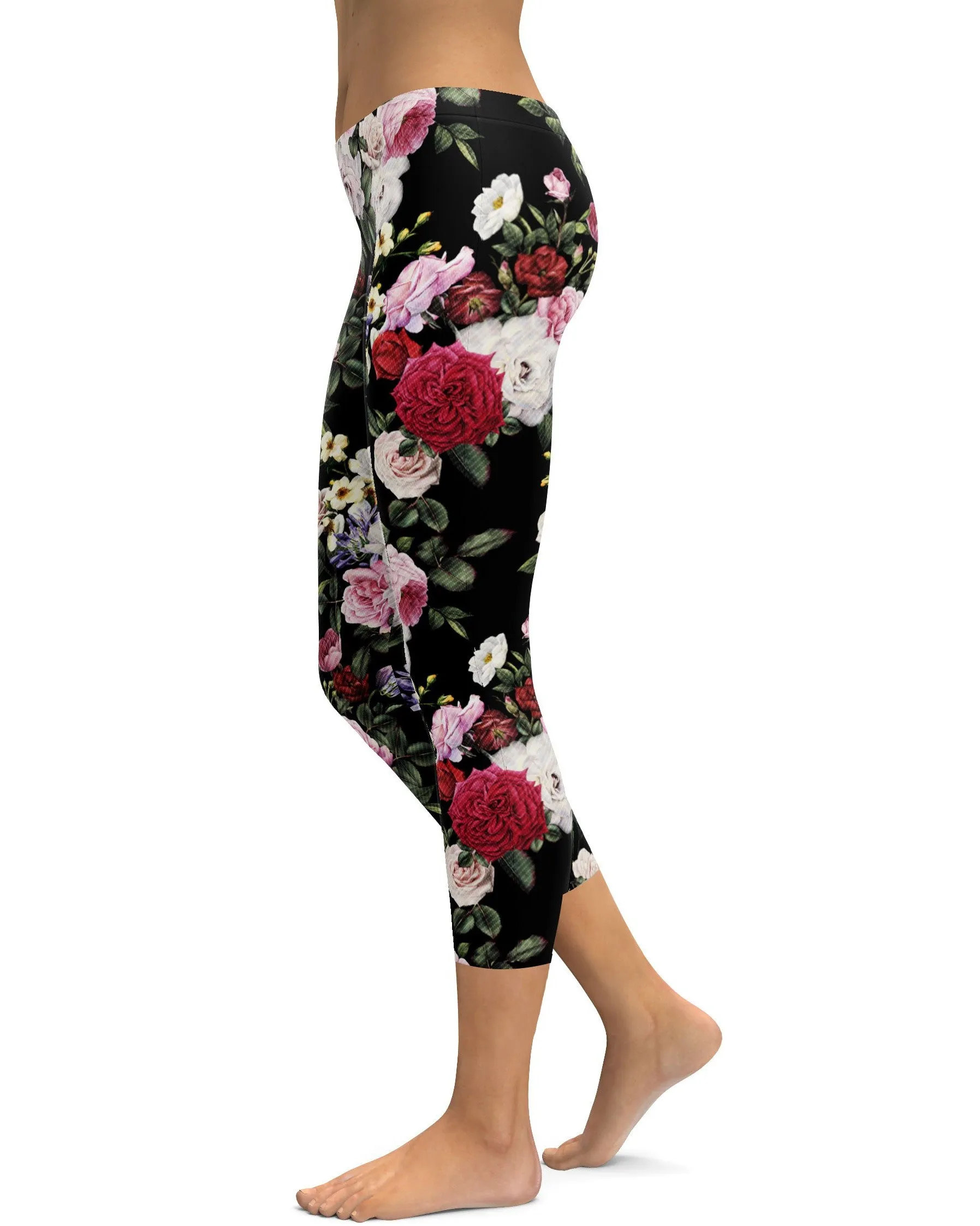 Colorful Roses Capris