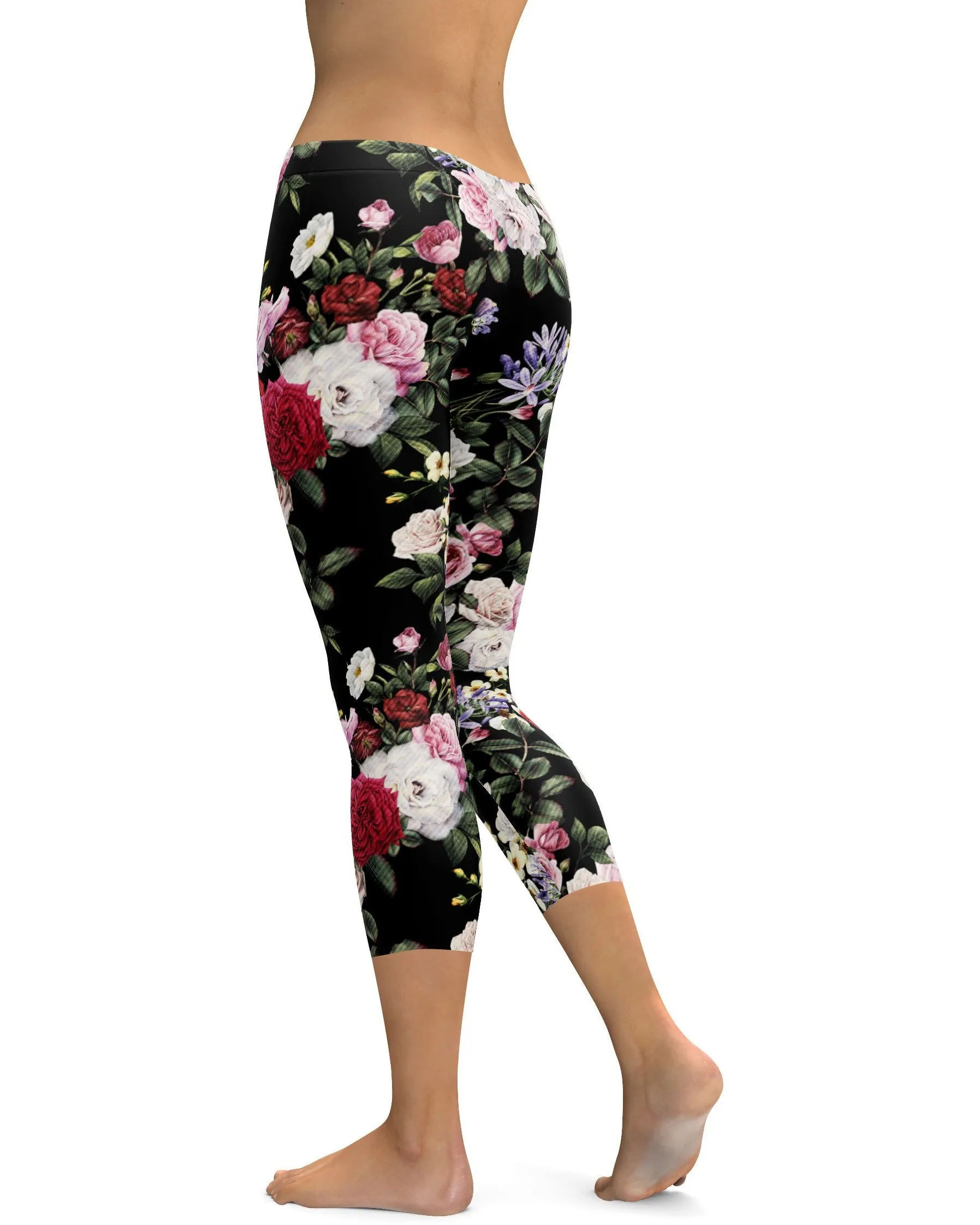 Colorful Roses Capris