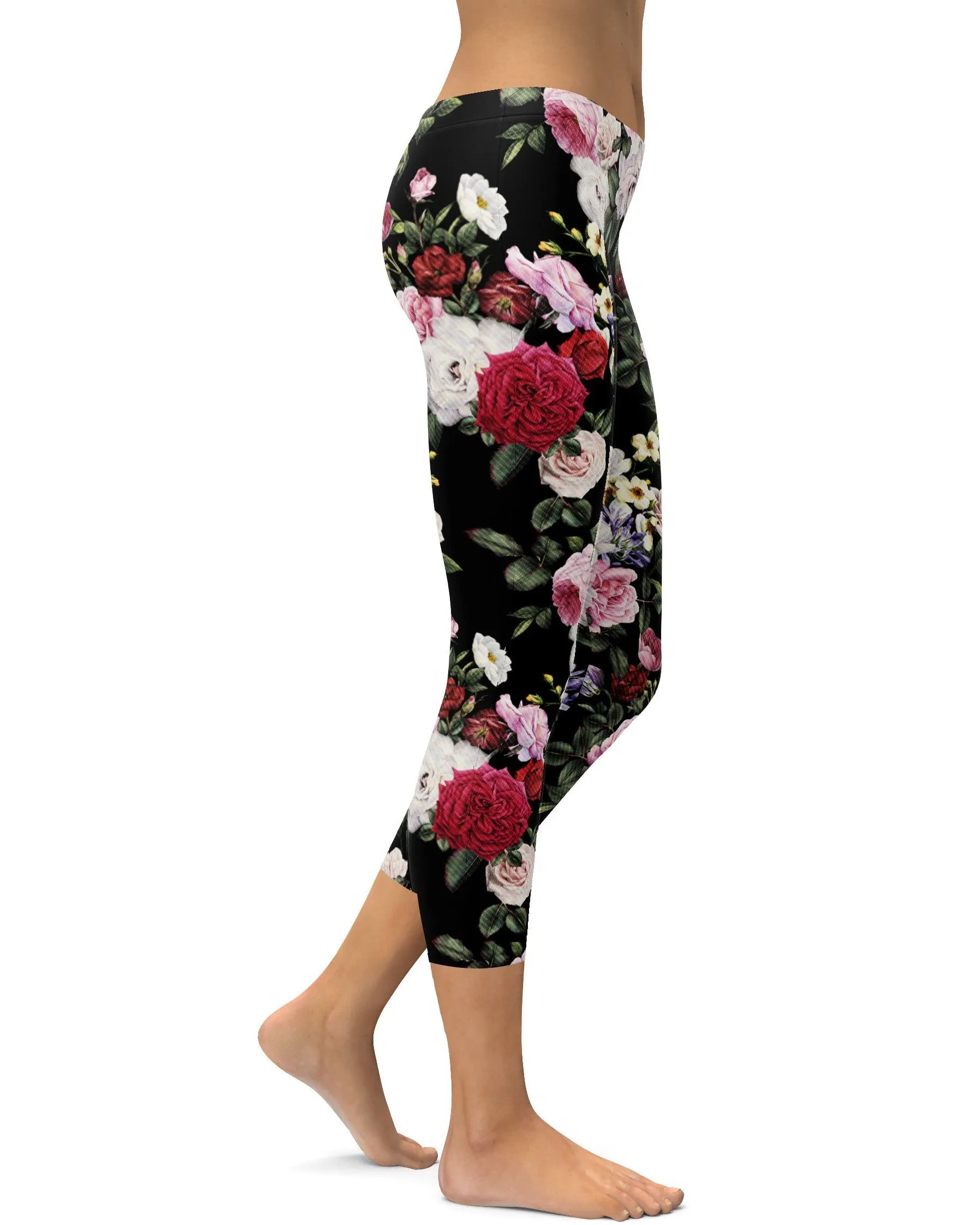 Colorful Roses Capris