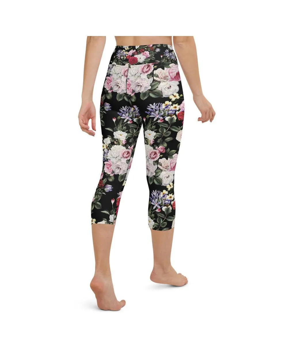 Colorful Roses Yoga Capris