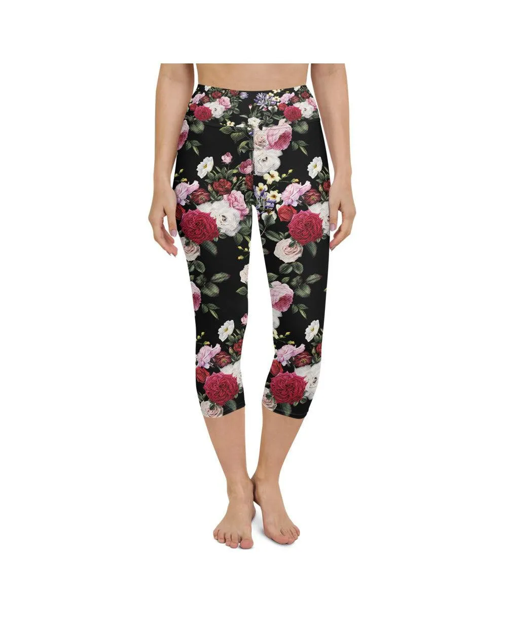 Colorful Roses Yoga Capris