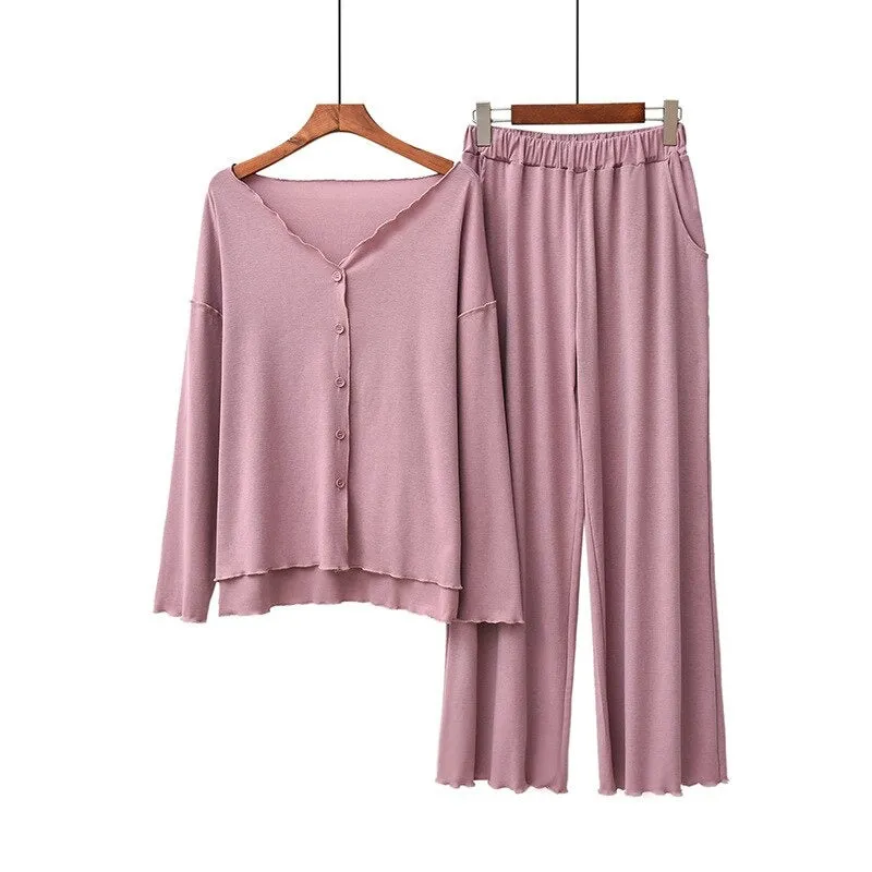 Cotton Long-Sleeved Trousers For Women