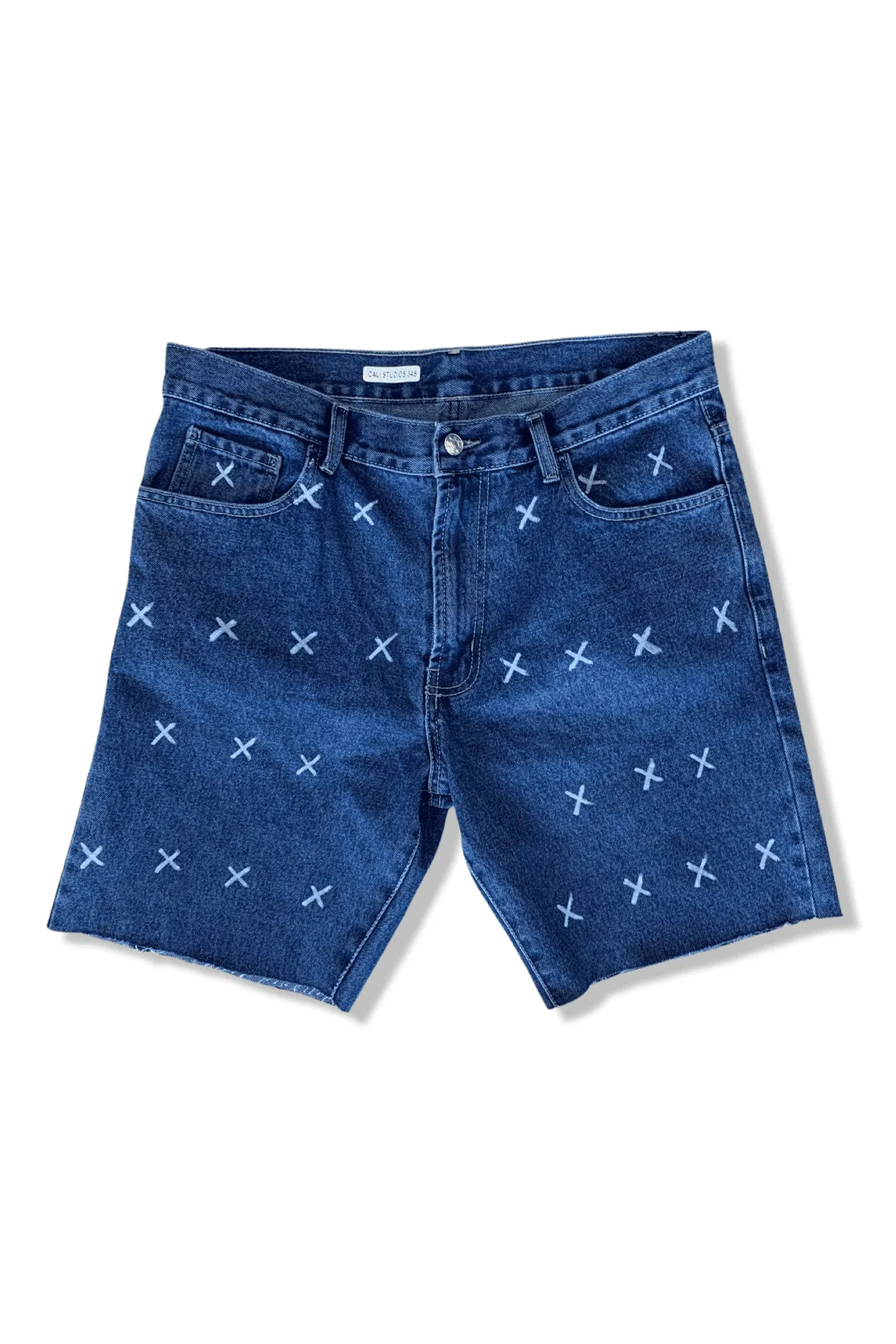 Cross Denim Shorts - Indigo