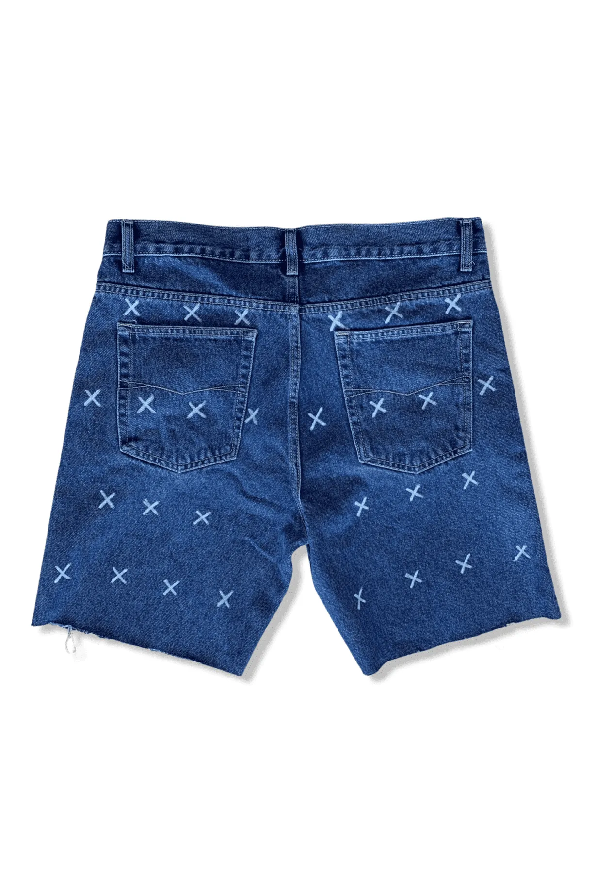 Cross Denim Shorts - Indigo