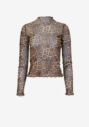 Dark Leopard Mesh L/S Top