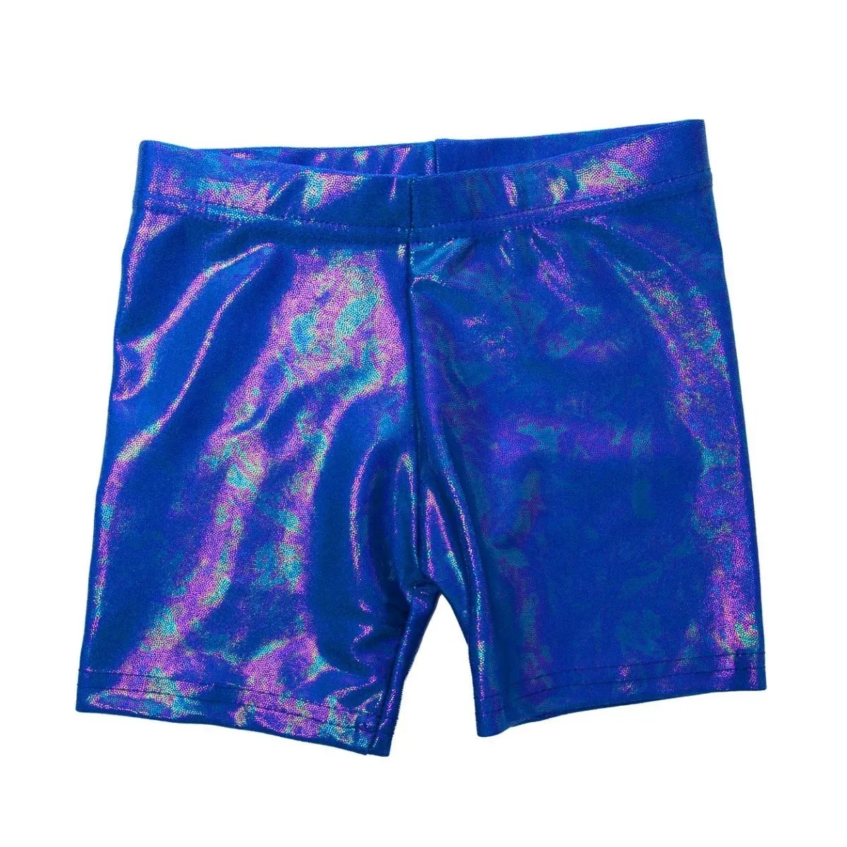 ELECTRIC METALLIC BIKER SHORTS