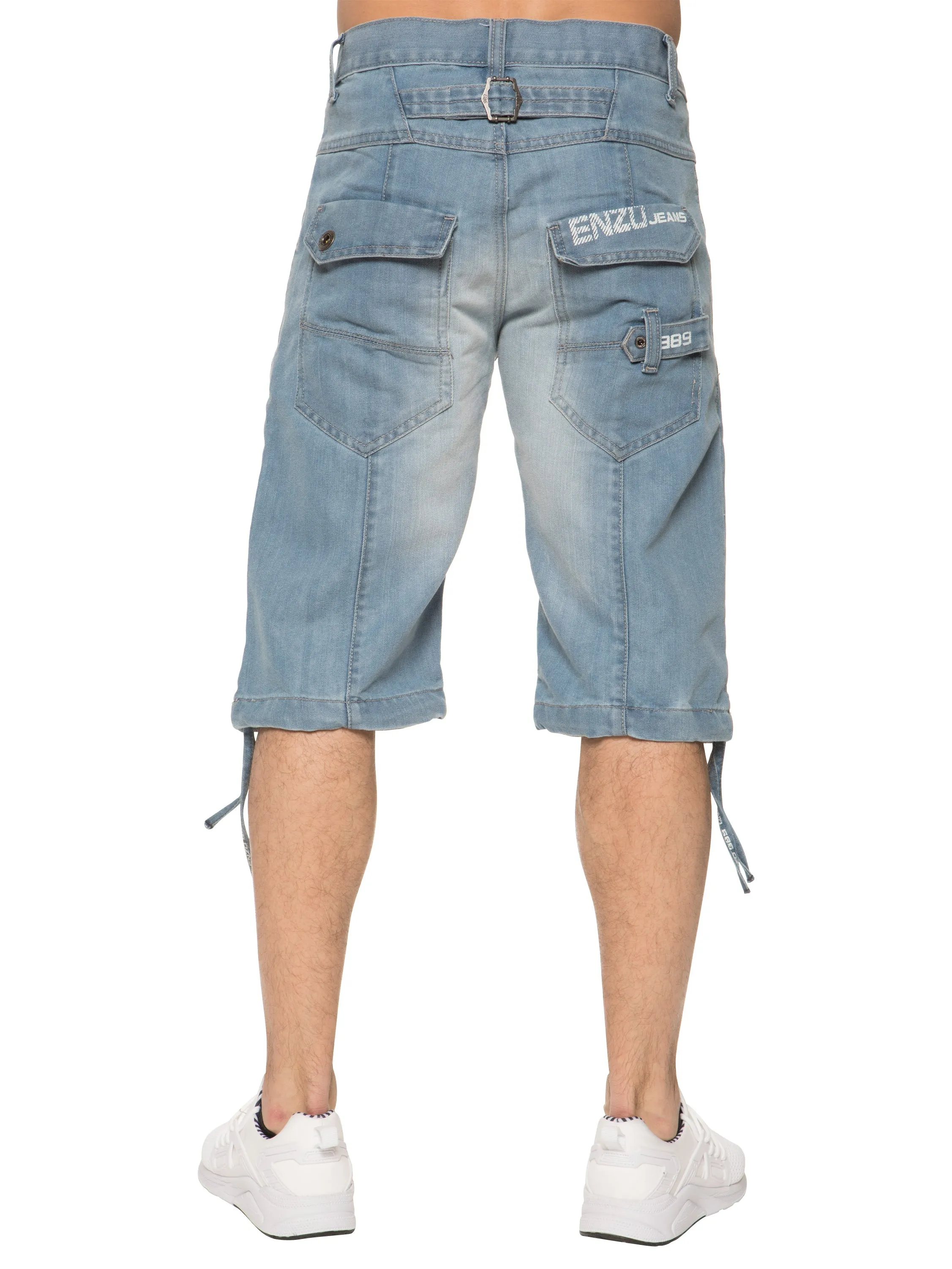 Enzo | Mens Cargo Denim Shorts