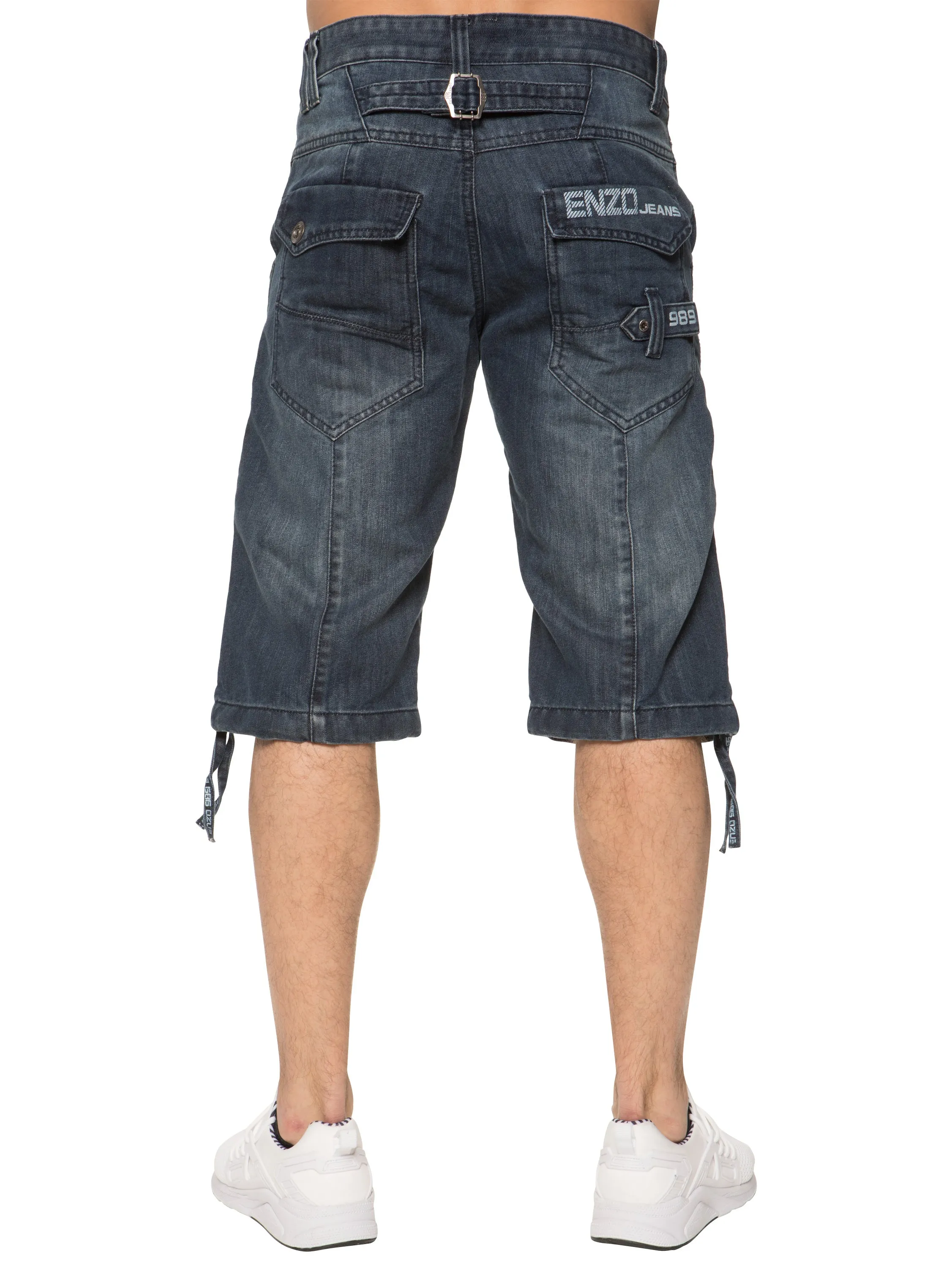 Enzo | Mens Cargo Denim Shorts