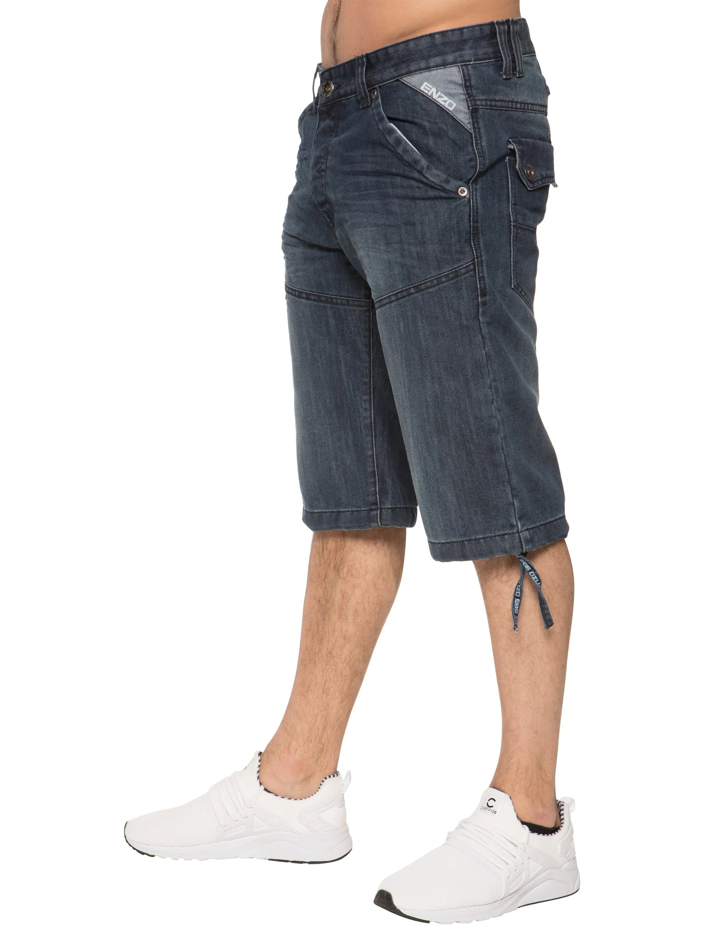 Enzo | Mens Cargo Denim Shorts