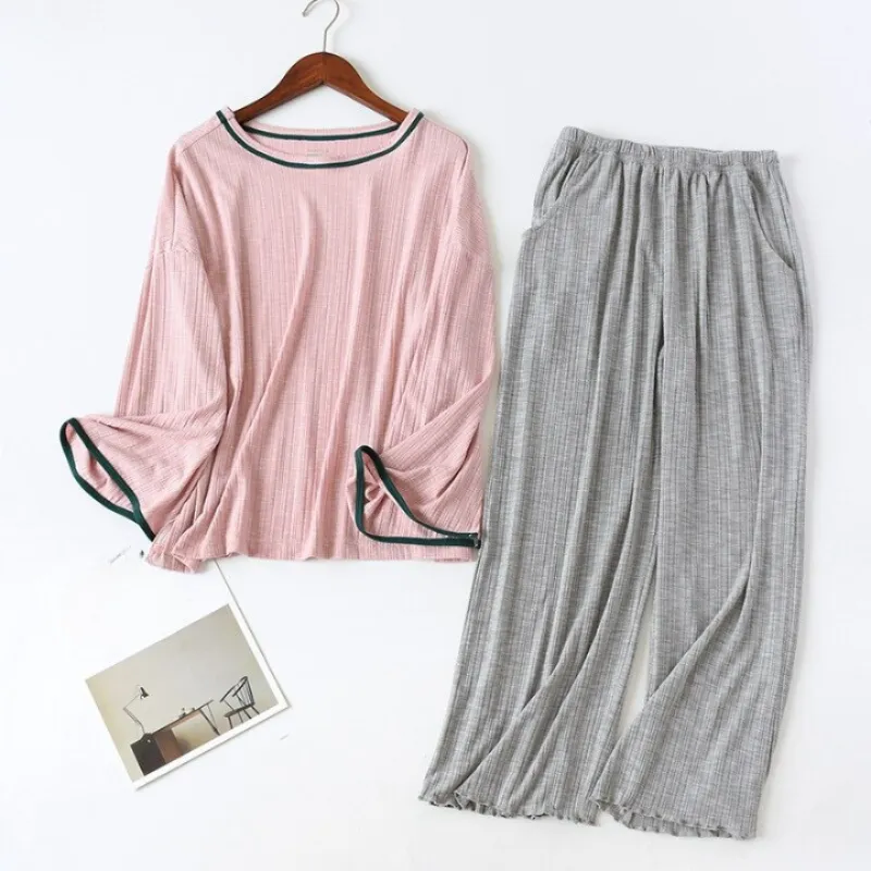 Female Long-Sleeved Trousers Summer Suit