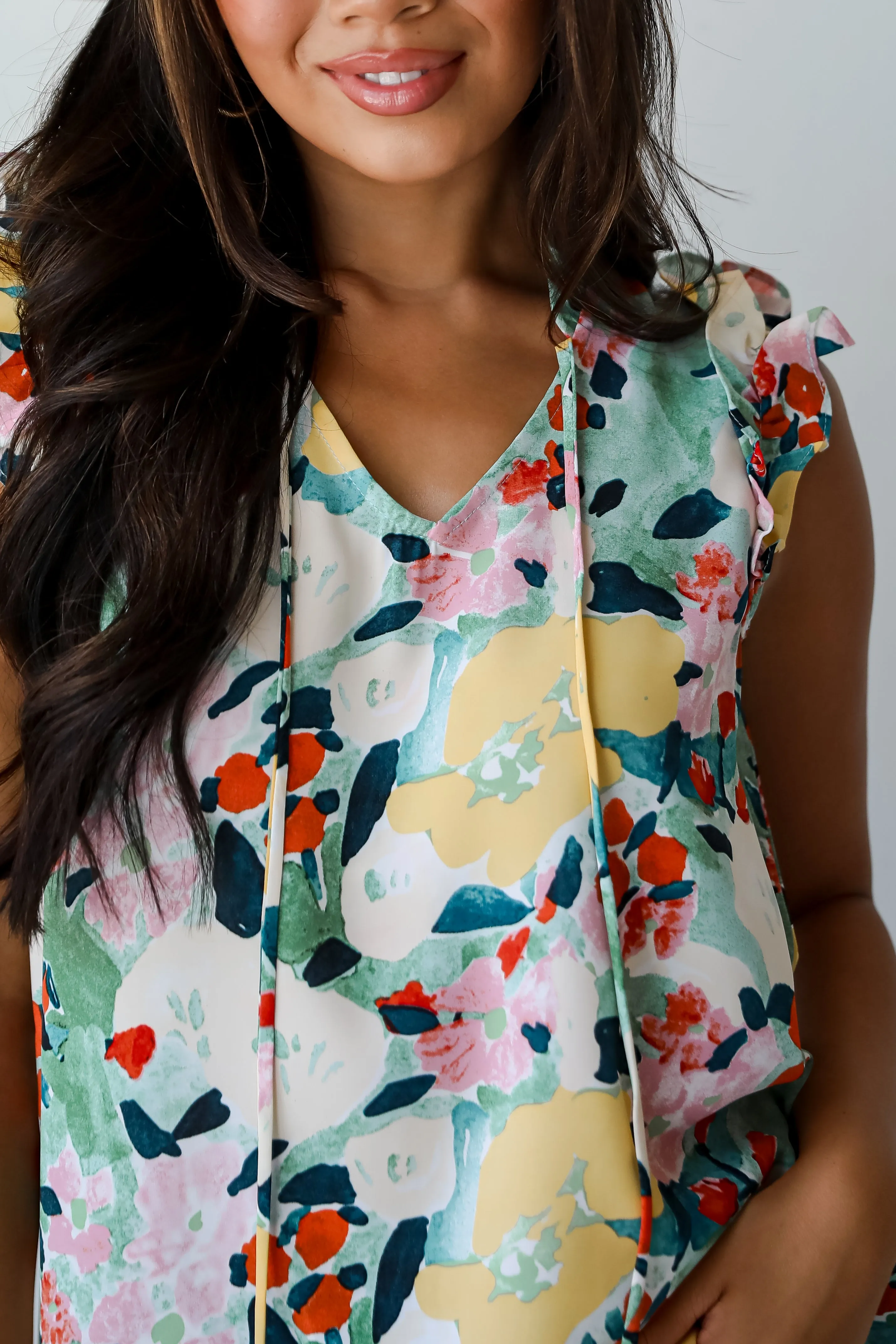 FINAL SALE - Lovely Statement Green Floral Blouse