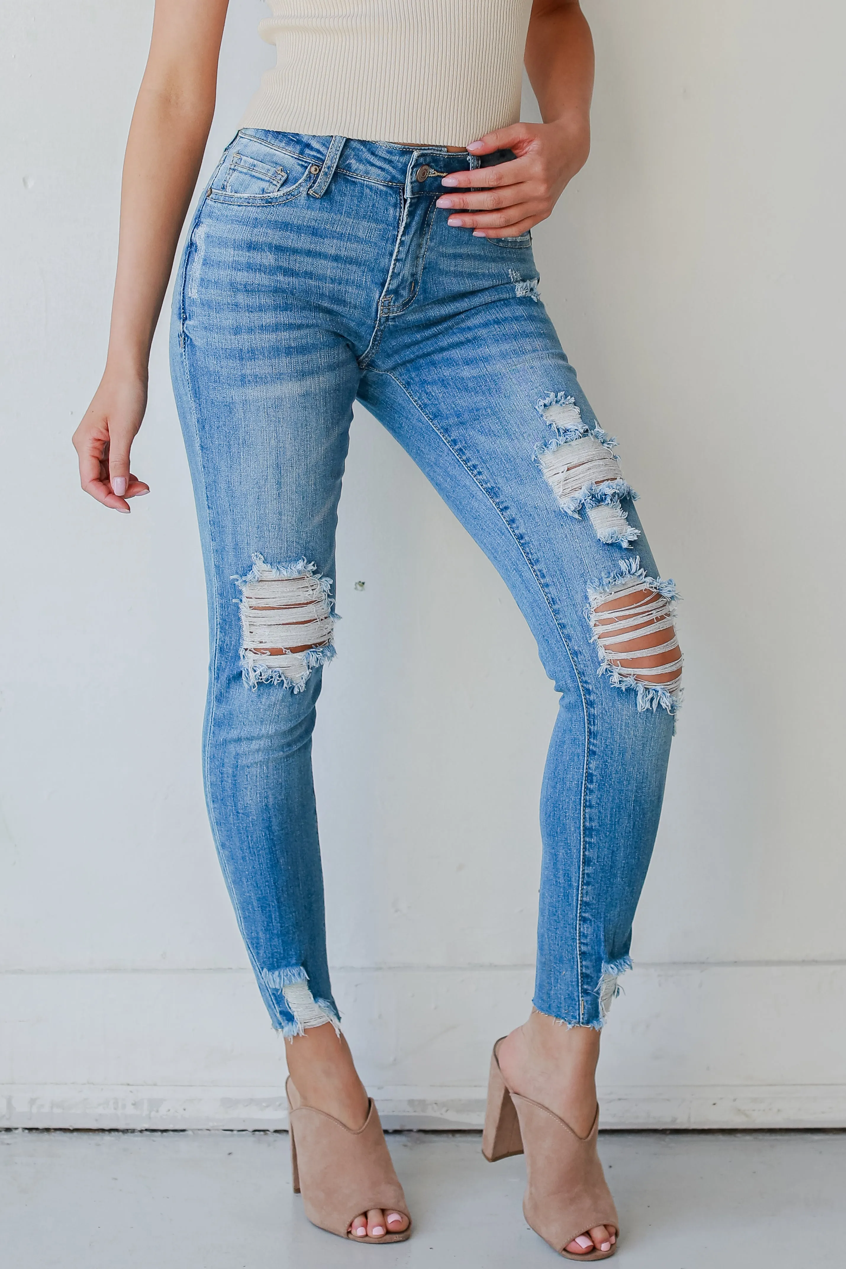 Finley Distressed Skinny Jeans