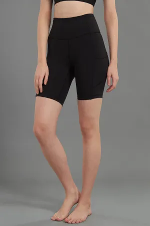 Firm-Support Stretchy High-Waist Biker Shorts With Pockets