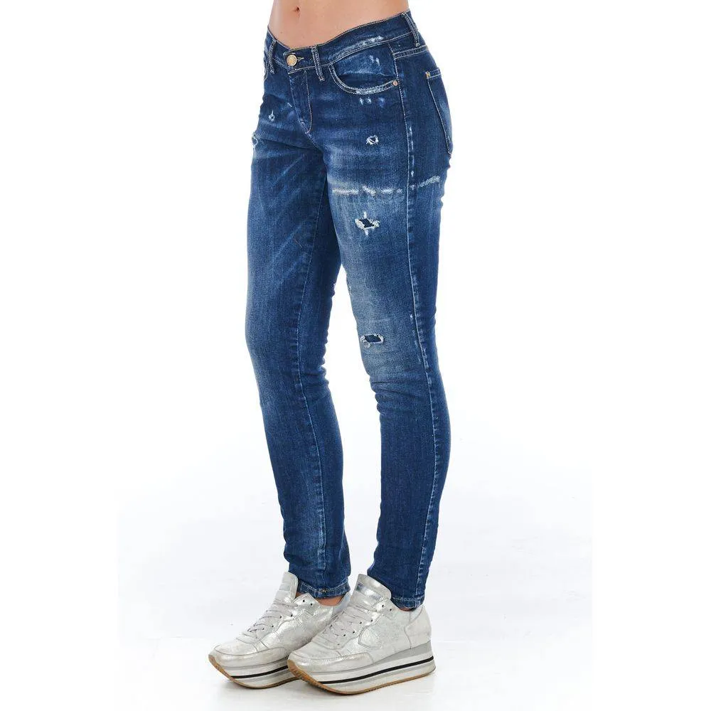 Frankie Morello Chic Worn Wash Skinny Denim Jeans