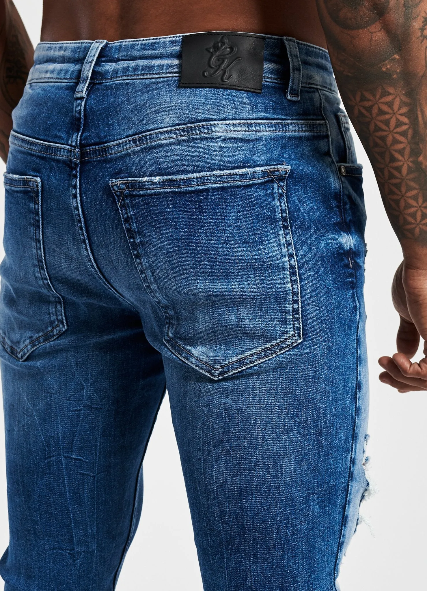 GK Denim Anton Jeans Rip And Repair - Mid Wash