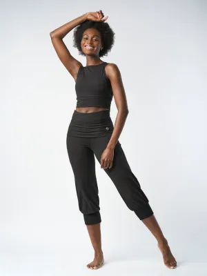 Gossypium Aspire Cropped Harem Pants - Black