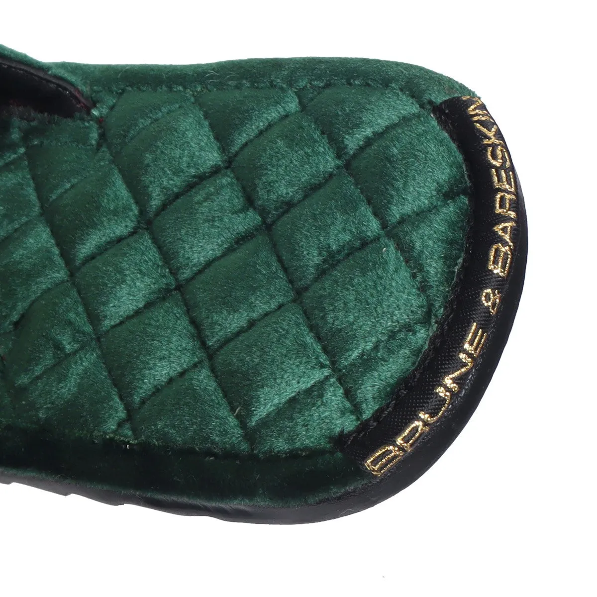 Green V-Strap Slide-in Slippers