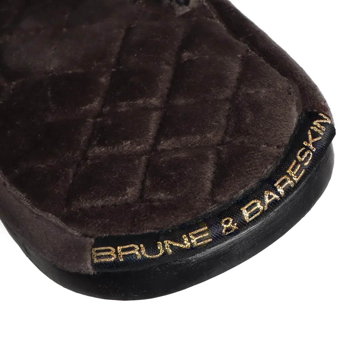 Grey V-Strap Italian Velvet Slippers