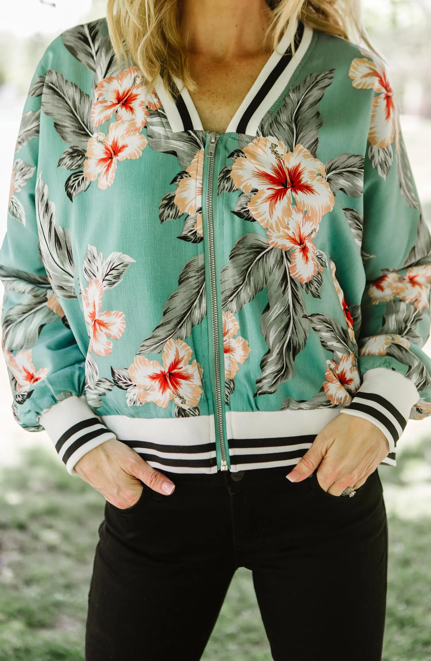 Hibiscus Bomber Jacket