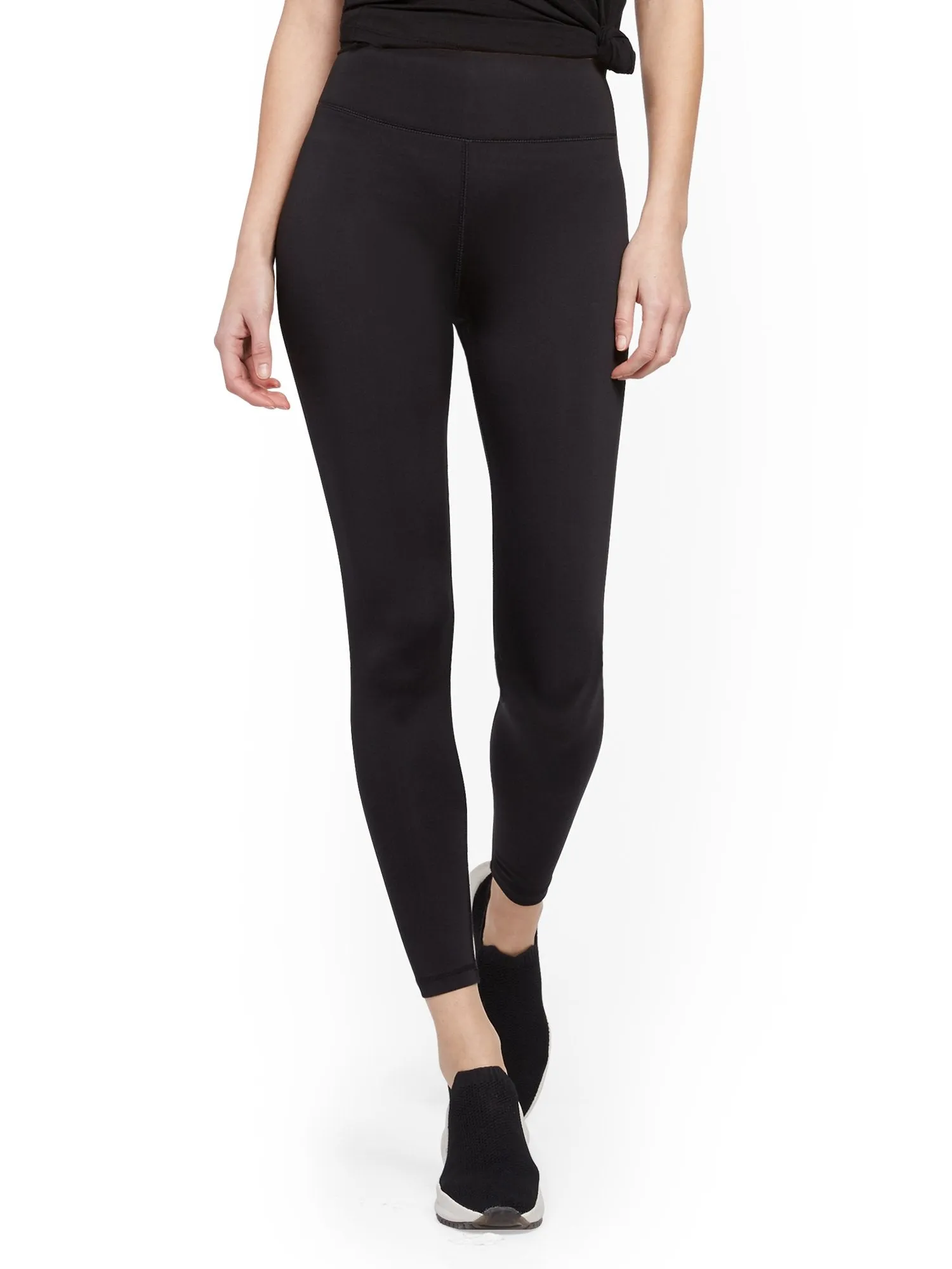 High-Waisted Black Crisscross-Back Legging