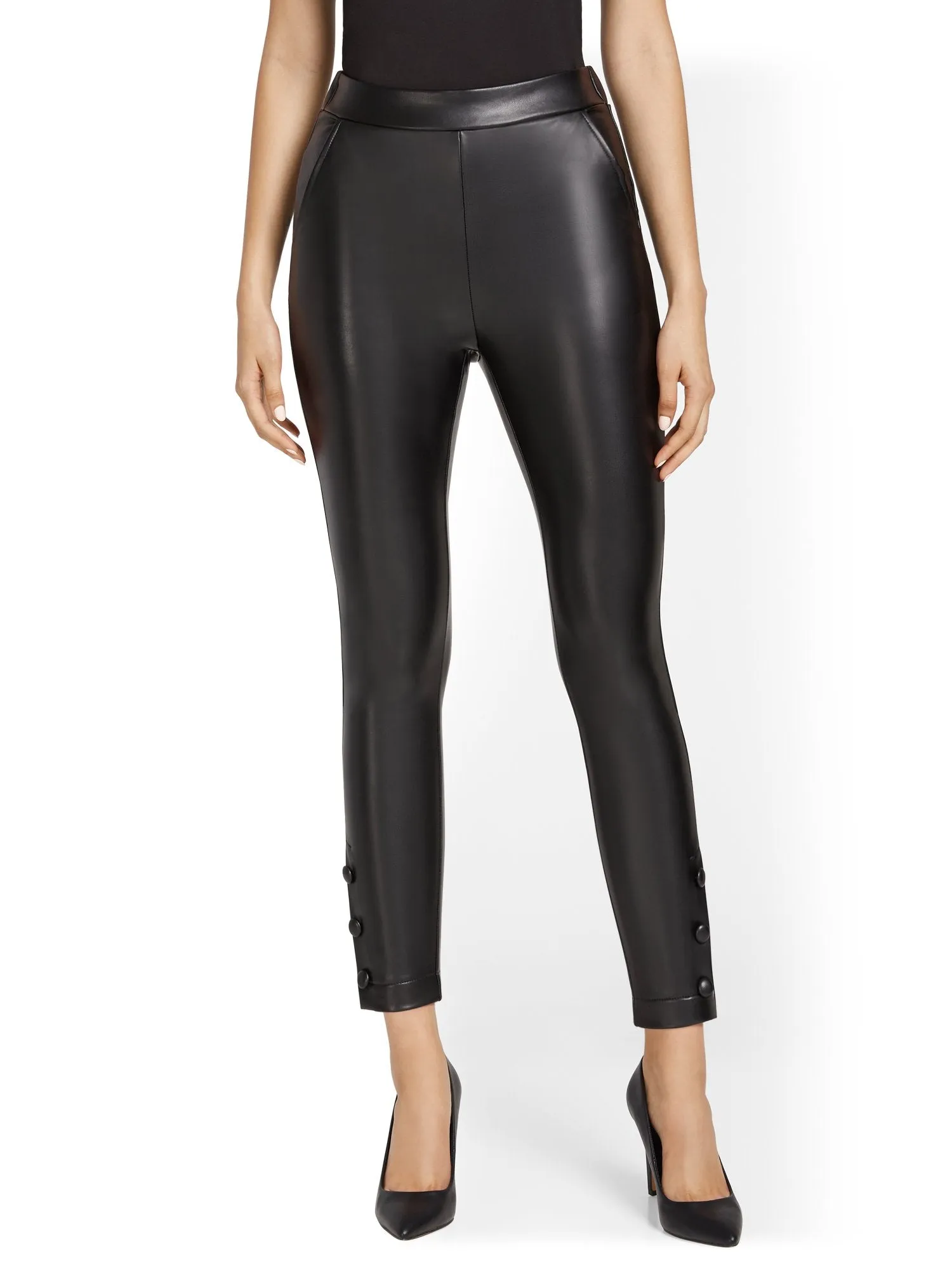 High-Waisted Faux-Leather Legging