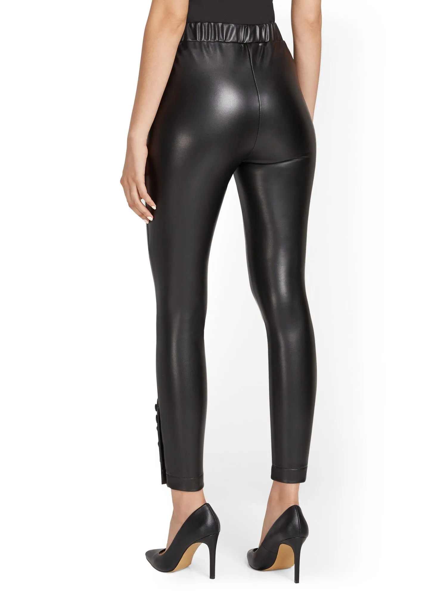 High-Waisted Faux-Leather Legging