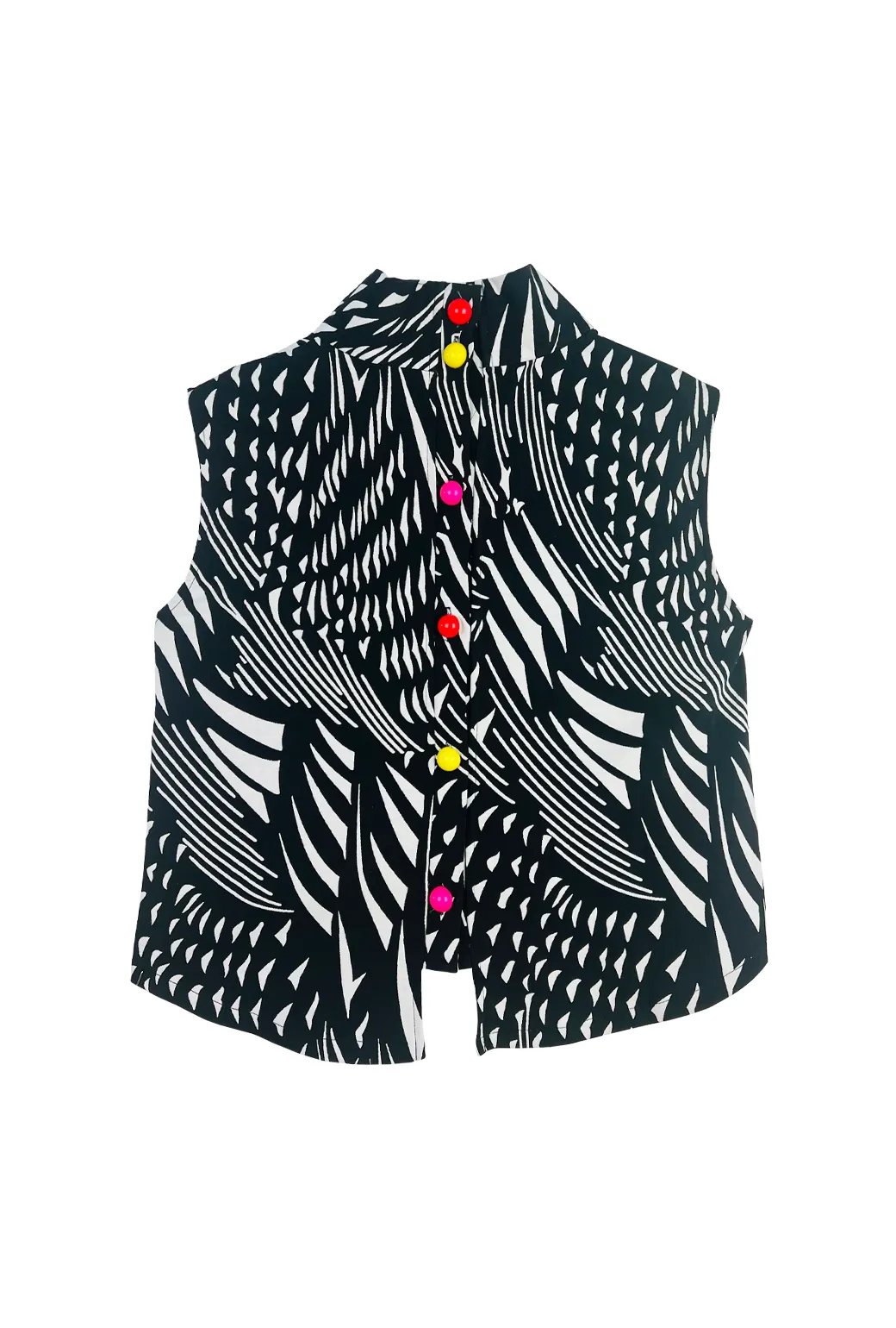 Hostess Top - Black Abstract