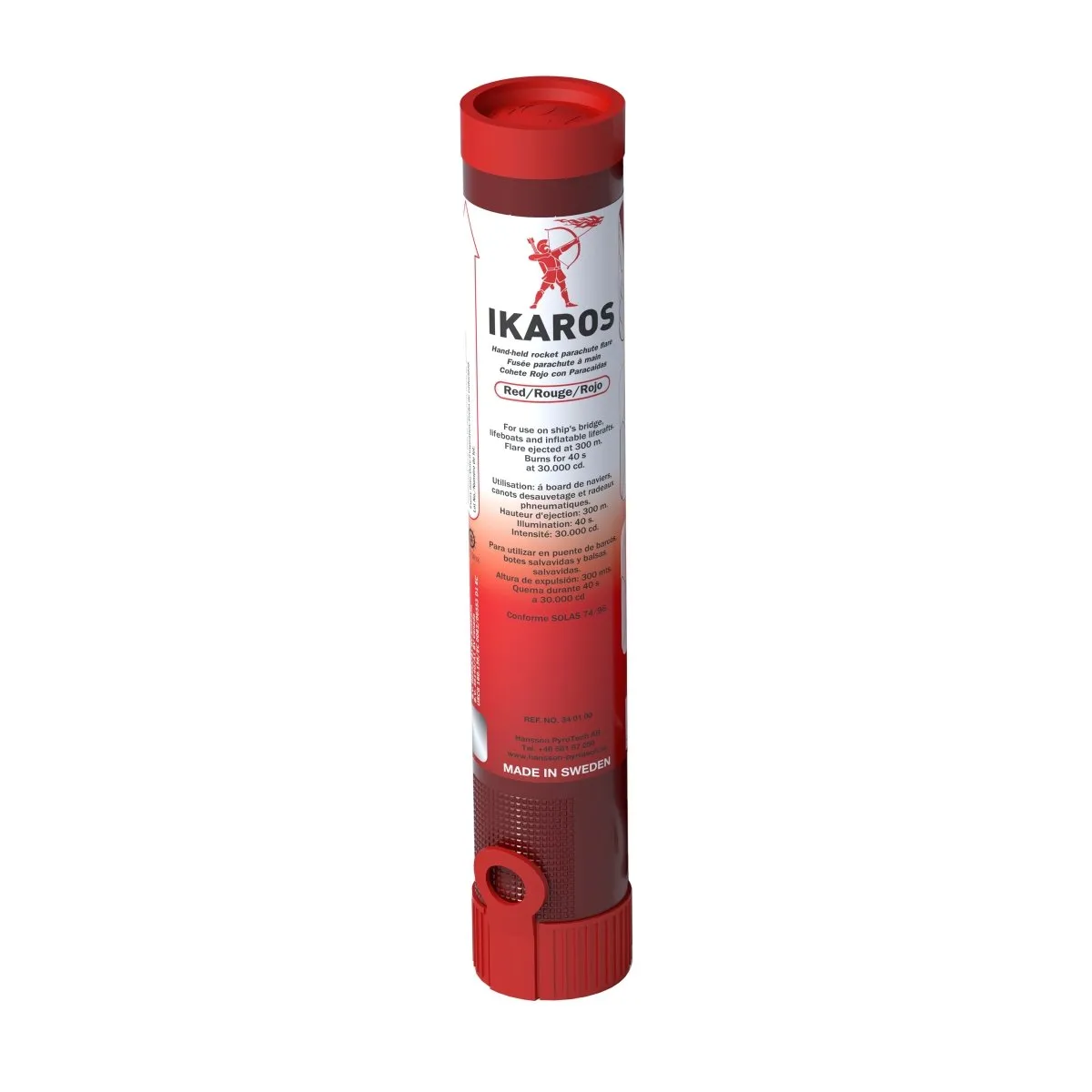 IKAROS Parachute Rocket Red, USCG/SOLAS/MED