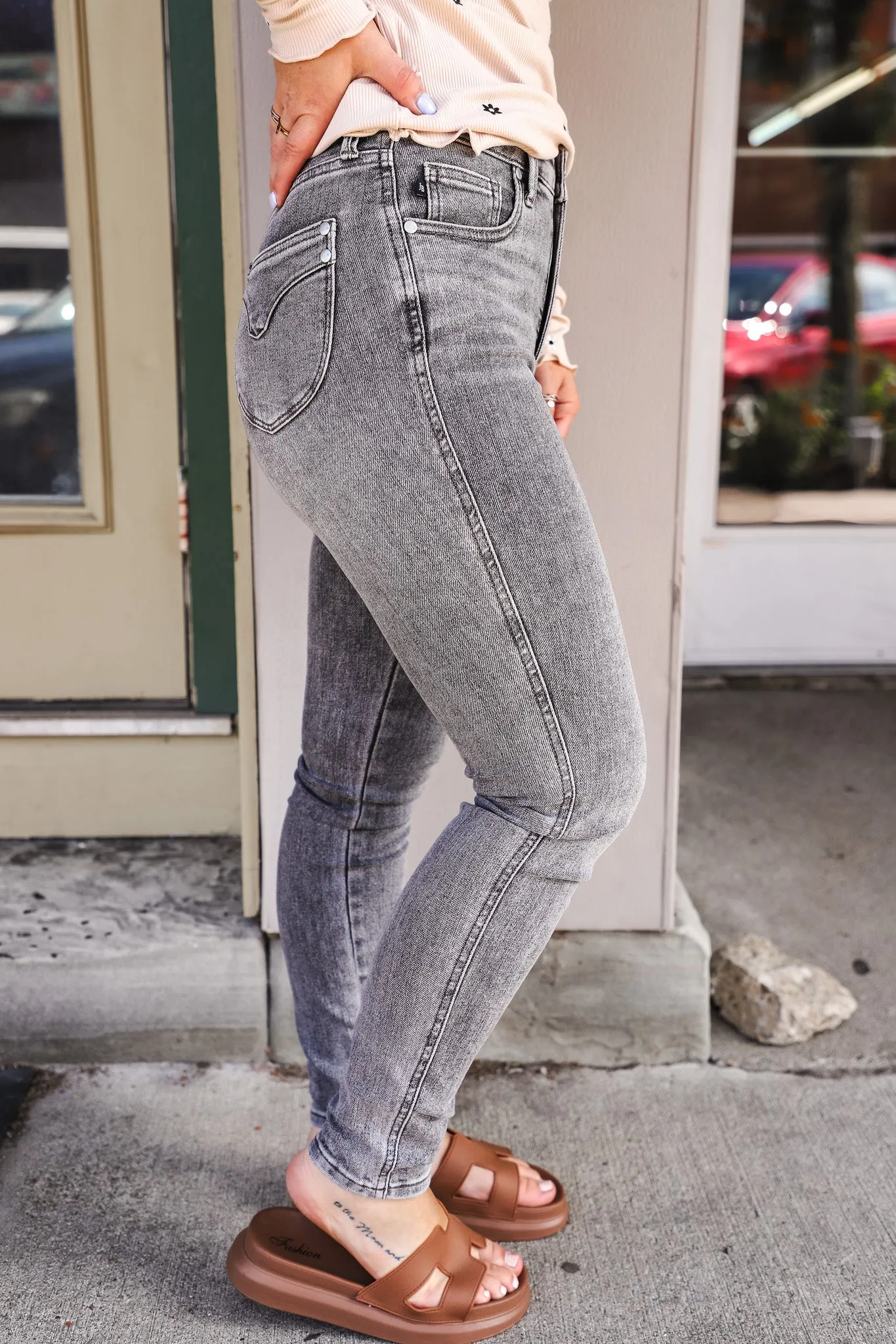 Jennifer Judy Blue Mid-Rise Skinny Fit