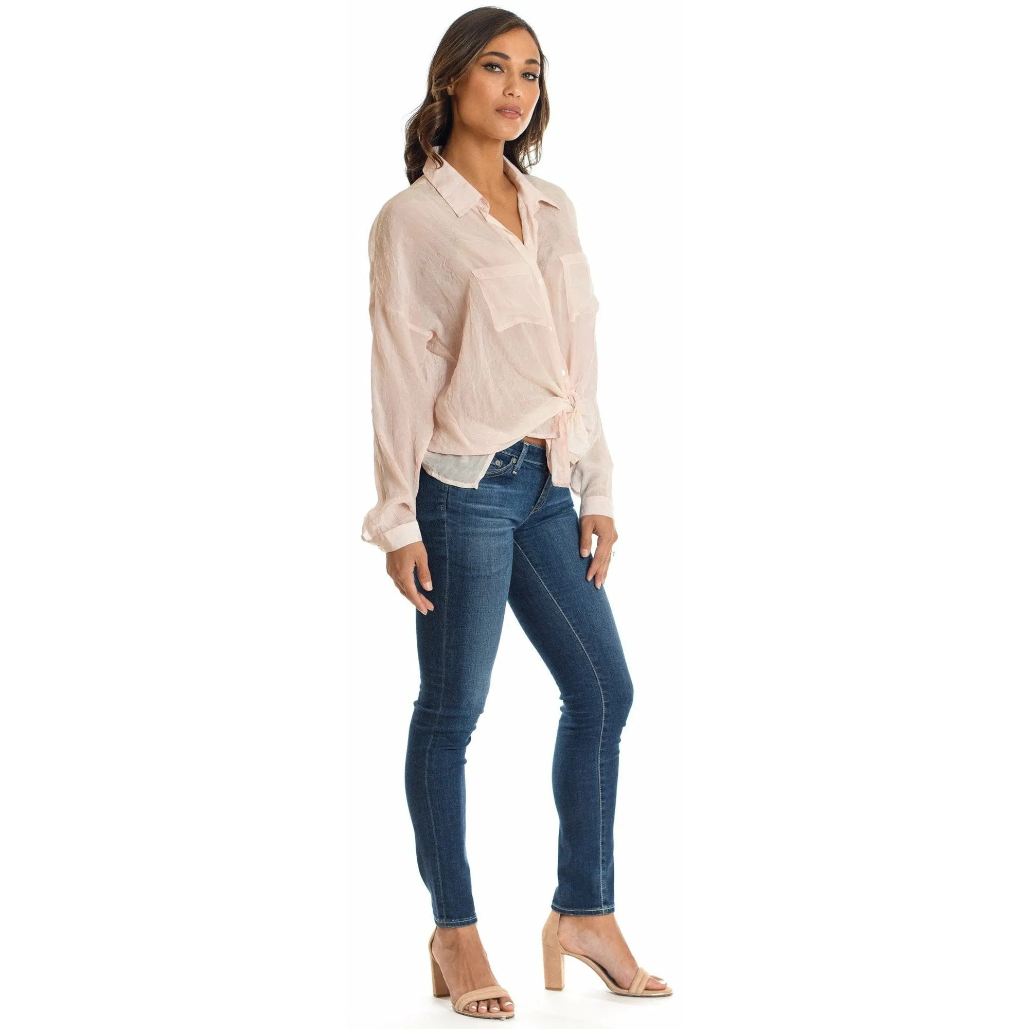 Kennedy Blush Button Down Top