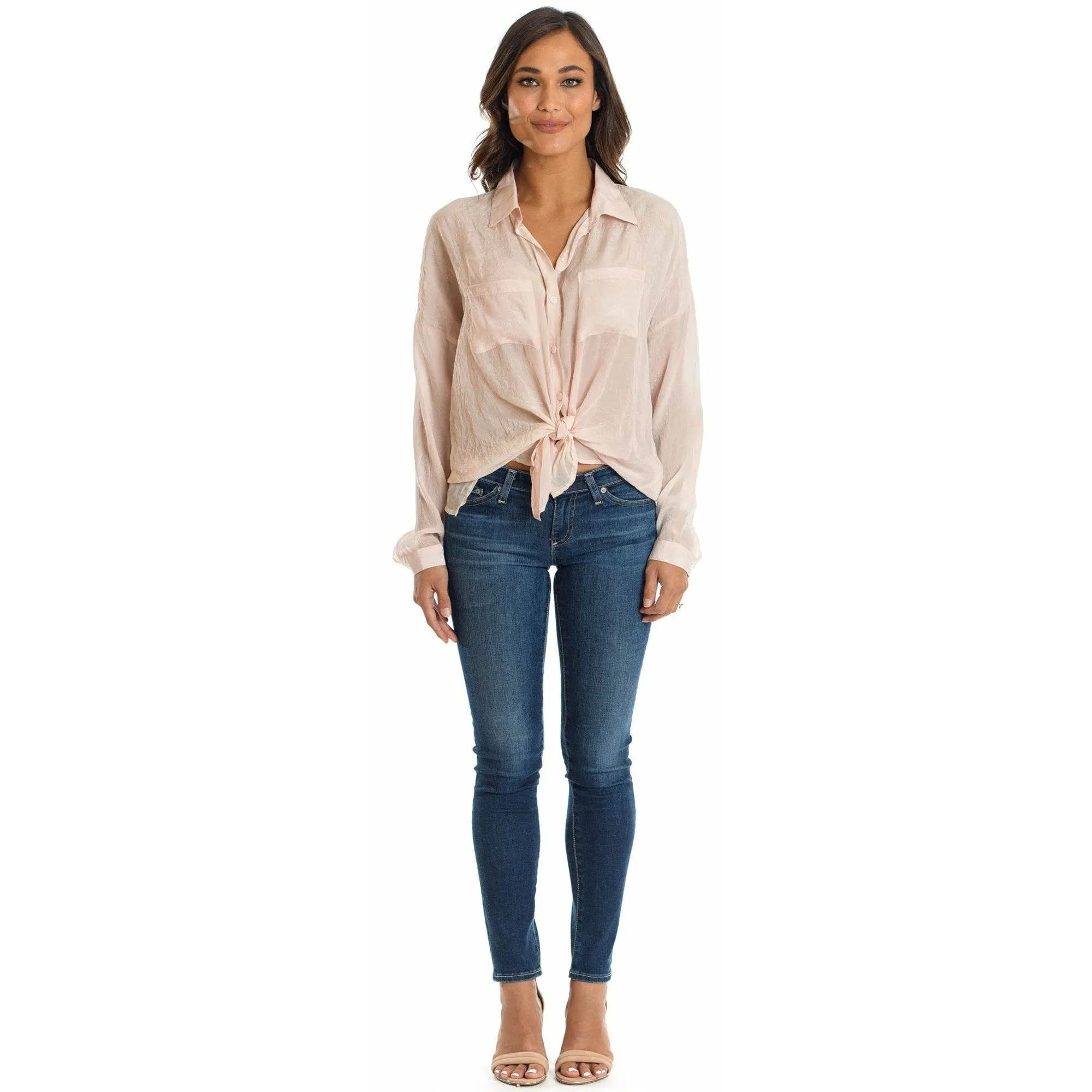 Kennedy Blush Button Down Top