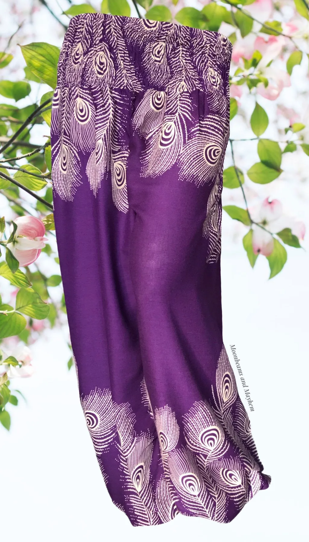 LIGHTWEIGHT PURPLE BOHEMIAN HAREM PANTS SIZE 8 / 10 / 12 / 14