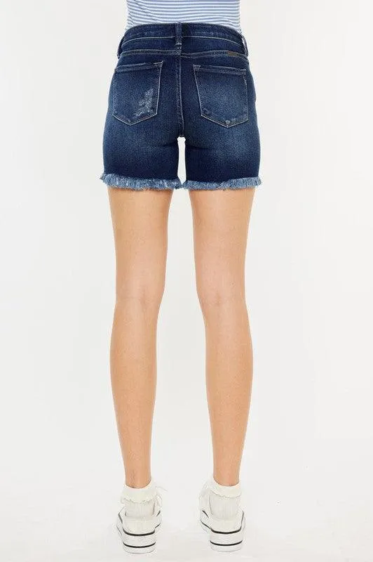 LILAH MID RISE BUTTON UP DENIM SHORTS S-XL