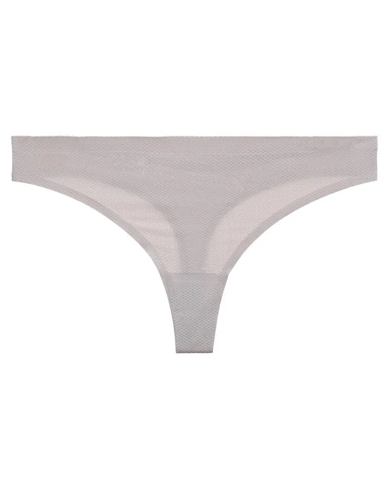 Low Waist Skinny Solid Color Mesh Thong Panties