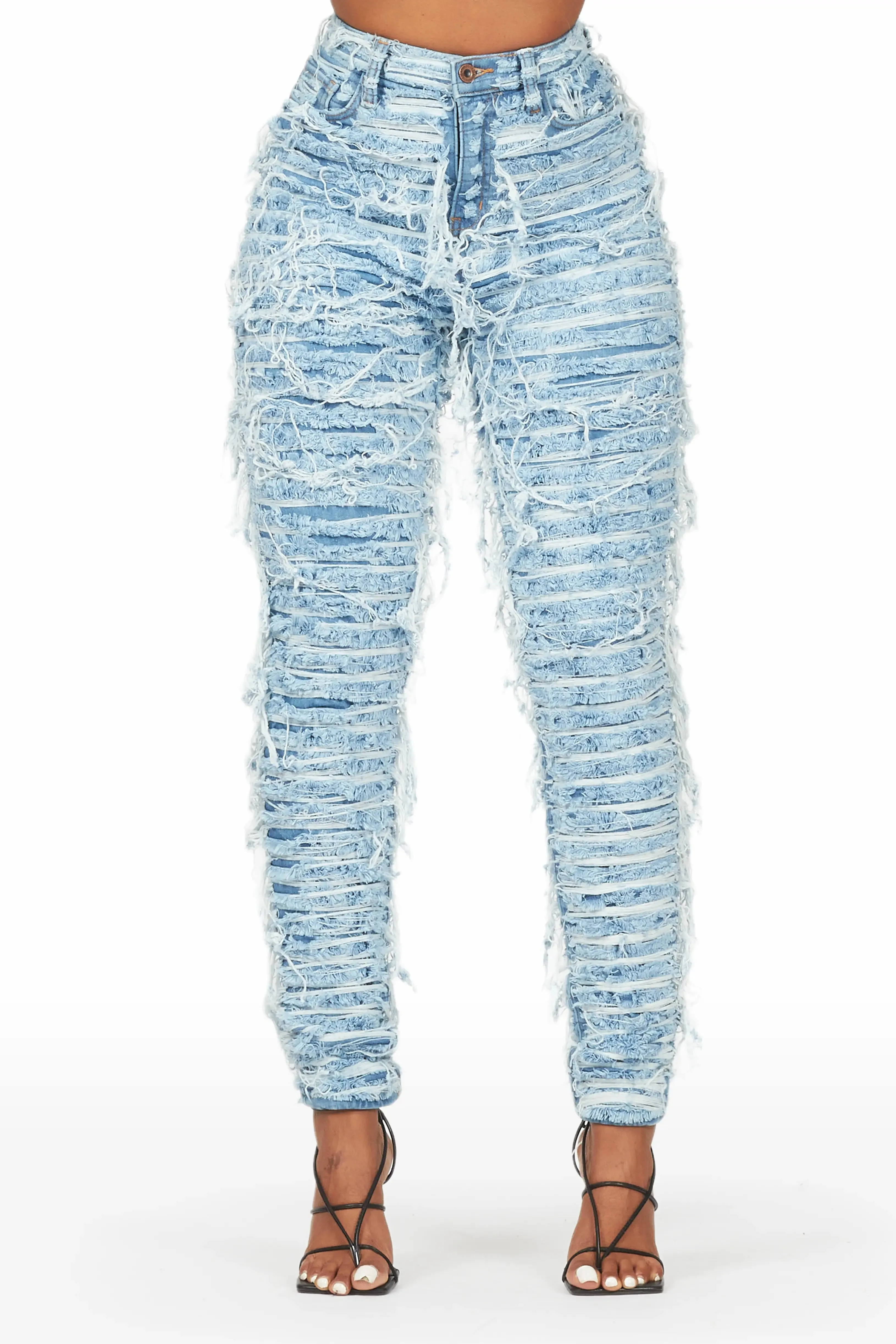 Lucia Med. Wash Shredded Skinny Jean